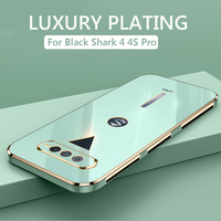 Luksusowe kwadratowe powlekane obudowy na telefony dla Xiaomi Black Shark 4 4S Pro Black4 4S odporna na wstrząsy miękka TPU silikonowa tylna okładka Fundas 1